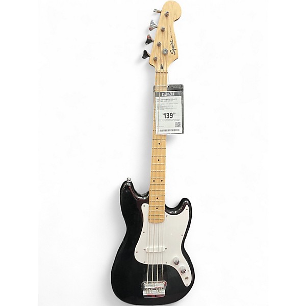 Used Squier Bronco Black Electric Bass Guitar