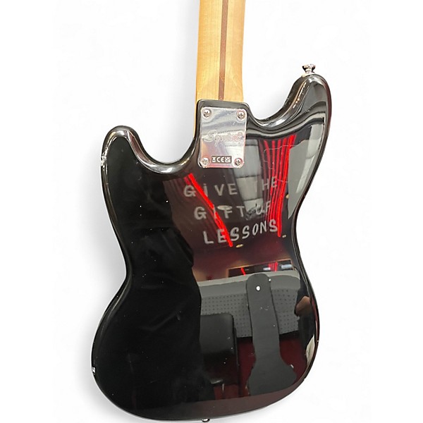 Used Squier Bronco Black Electric Bass Guitar