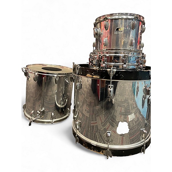 Used Ludwig 4 Piece ROCKER SILVER Drum Kit