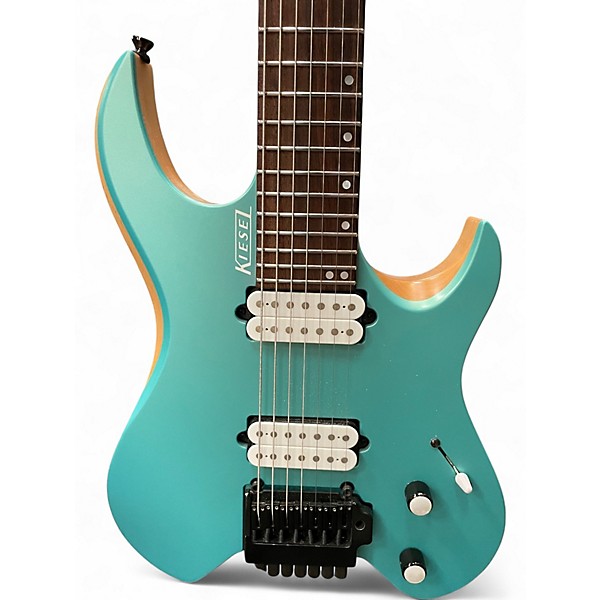 Used Kiesel Vader 7 Premium Metallic Aqua Marine Solid Body Electric Guitar