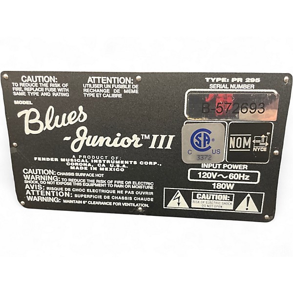 Used Fender FSR Blues Jr III Tube Guitar Combo Amp