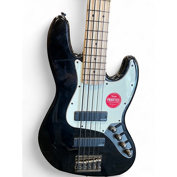 Used Squier Contemporary Active Jazz Bass HH V Black Electric Bass Guitar