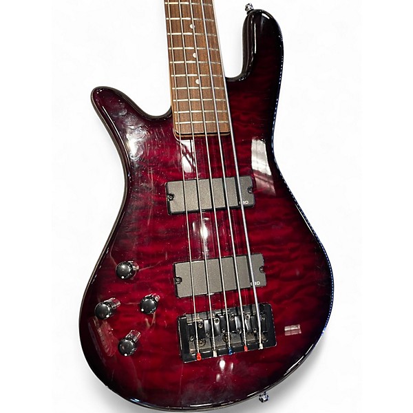 Used Spector PULSE LH crimson quilt Electric Bass Guitar