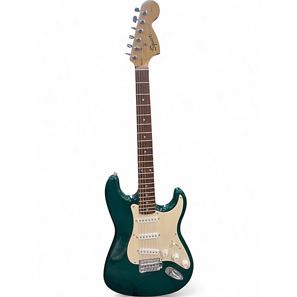 Used Squier Affinity Stratocaster Green Solid Body Electric Guitar