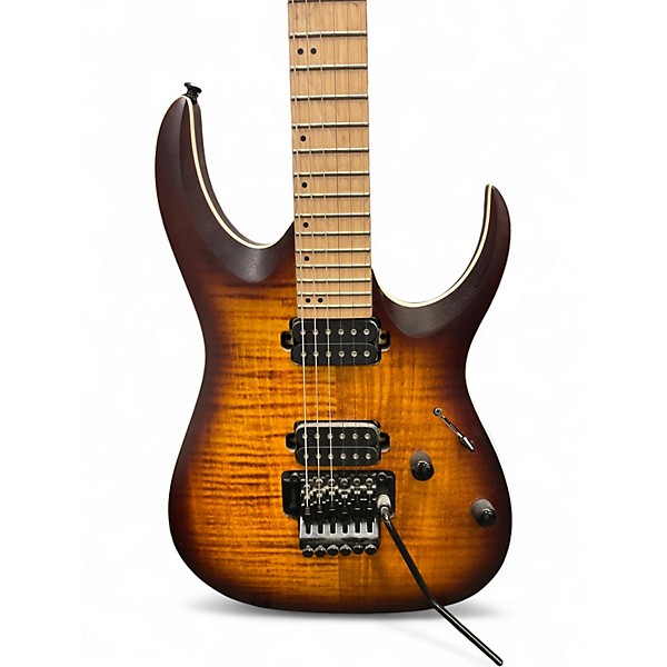 Used Ibanez RGAR42MFMT Trans Amber Solid Body Electric Guitar