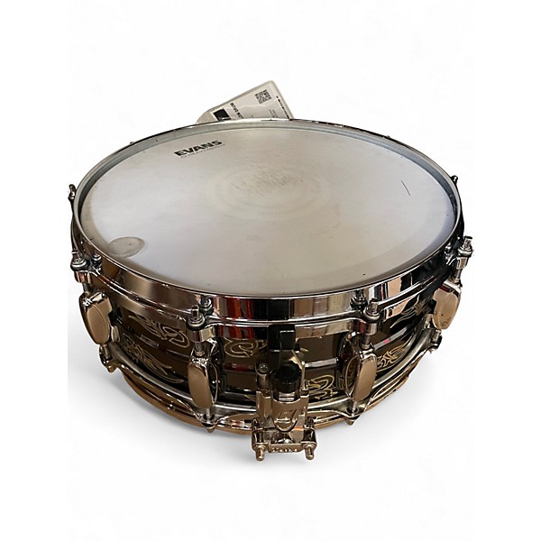 Used TAMA 5.5X14 Kenny Aronoff Signature Snare Black and Yellow Drum
