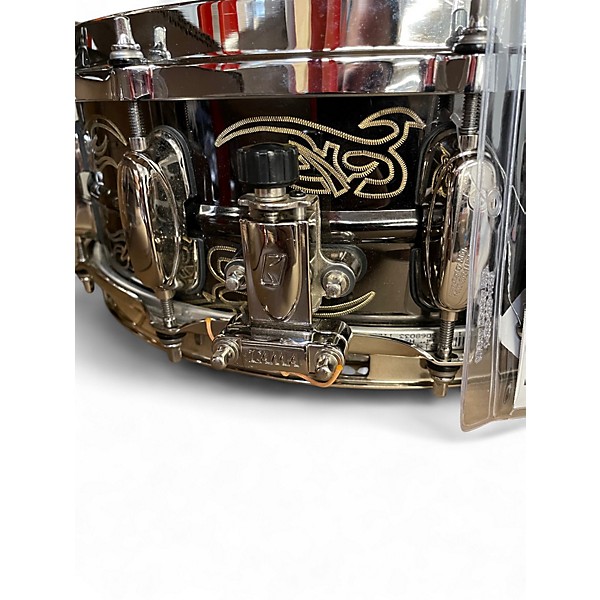 Used TAMA 5.5X14 Kenny Aronoff Signature Snare Black and Yellow Drum