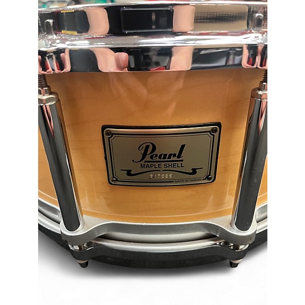 Used Pearl 6.5X14 maple steel free floating  Natural Drum