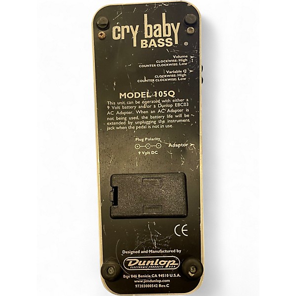 Used Dunlop 105Q Cry Baby Bass Wah Bass Effect Pedal