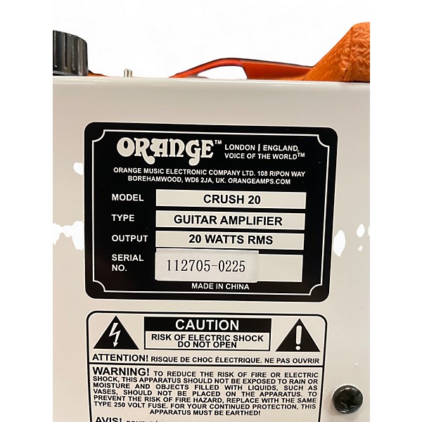 Used Orange Amplifiers Crush 20 20W 1x8 Guitar Combo Amp