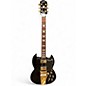 Used Epiphone SG Limited Edition Custom Shop with Vibrola Black and Gold Solid Body Electric Guitar thumbnail