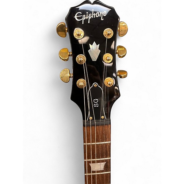 Used Epiphone SG Limited Edition Custom Shop with Vibrola Black and Gold Solid Body Electric Guitar
