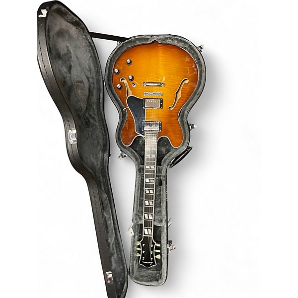 Used Eastman T486 Golden Burst Hollow Body Electric Guitar