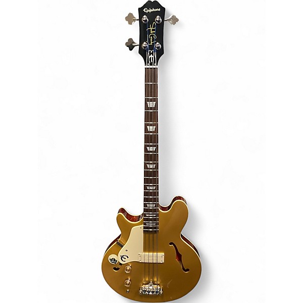 Used Epiphone Jack Casady Signature Left Handed Eldorado Gold Electric Bass Guitar