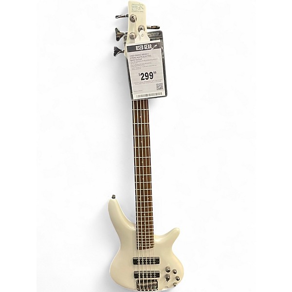 Used Ibanez SR305 5 String White Electric Bass Guitar