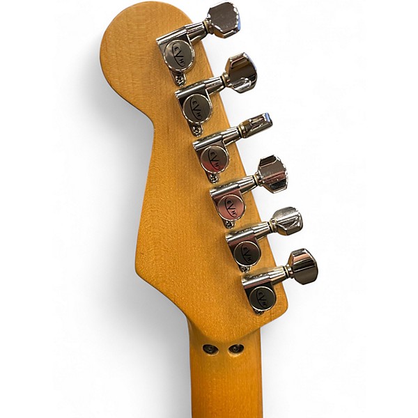 Used EVH Striped Series White with Black Stripes Solid Body Electric Guitar