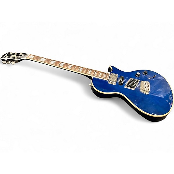 Used Epiphone Nighthawk Custom Reissue QUILTED BLUE Solid Body Electric Guitar