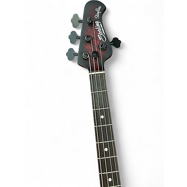 Used Sterling by Music Man Stingray Bass Ray34PB Dark Scarlet Burst Electric Bass Guitar