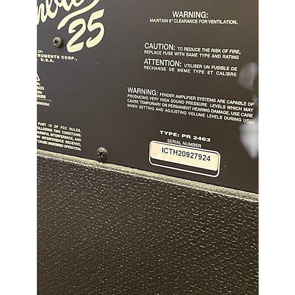 Used Fender Rumble 25 25W 1x8 Bass Combo Amp