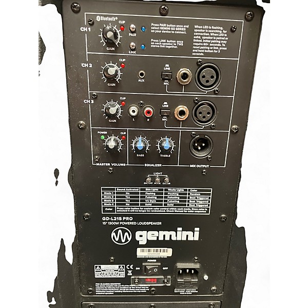 Used Gemini GD-L215 PRO Powered Speaker