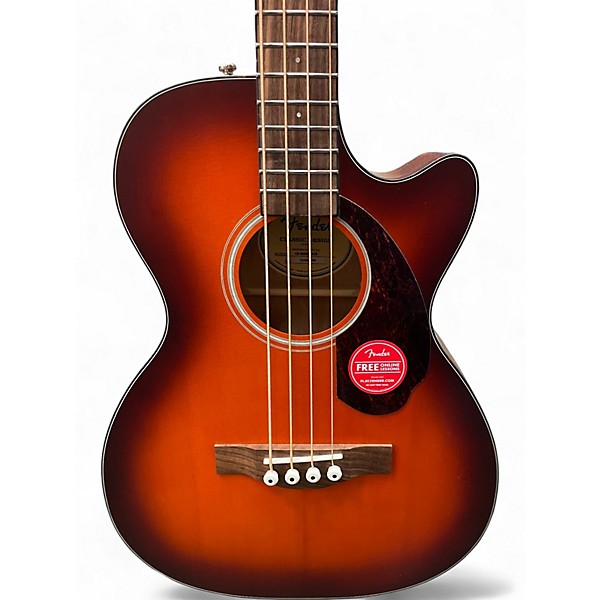 Used Fender CB60SCE Aged Cognac Burst Acoustic Bass Guitar