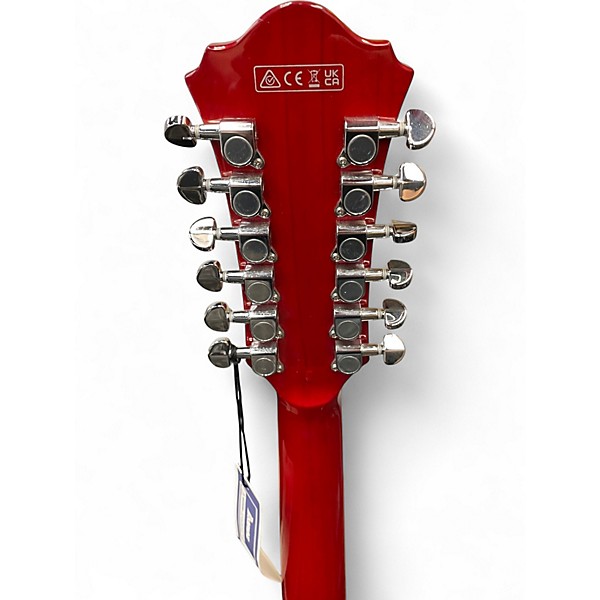 Used Ibanez AS7312 12 String Artcore Transparent Red Hollow Body Electric Guitar
