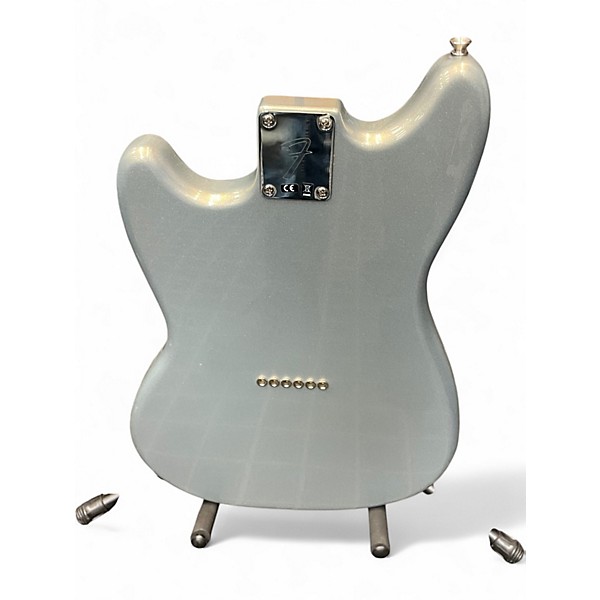 Used 2016 Fender Mustang 90 Silver Solid Body Electric Guitar