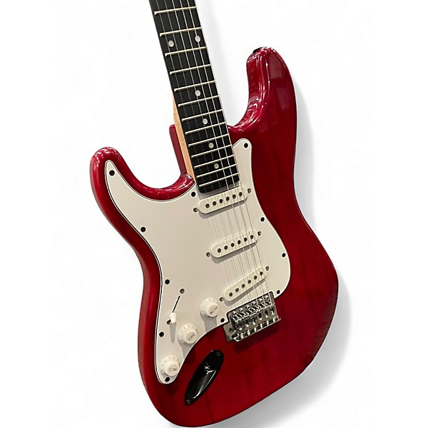 Used Lyx Pro Electric Guitar Trans Red Solid Body Electric Guitar