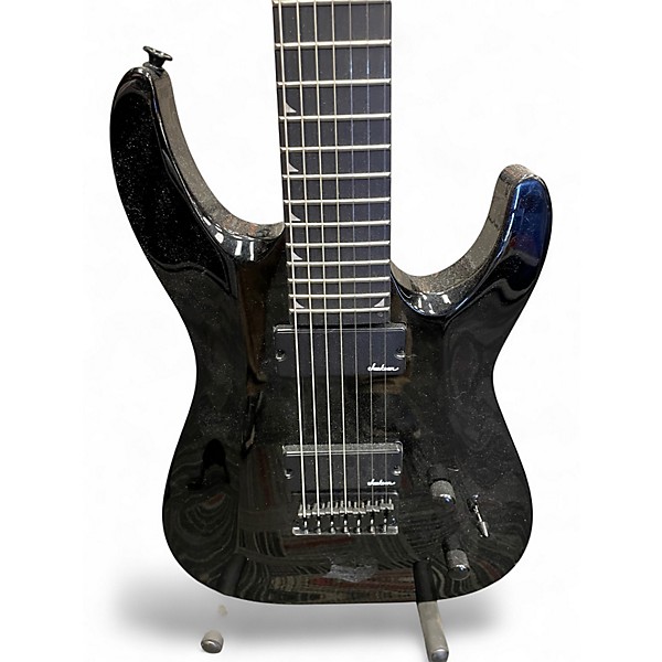 Used Jackson JS22-7 Dinky 7 String Black Solid Body Electric Guitar