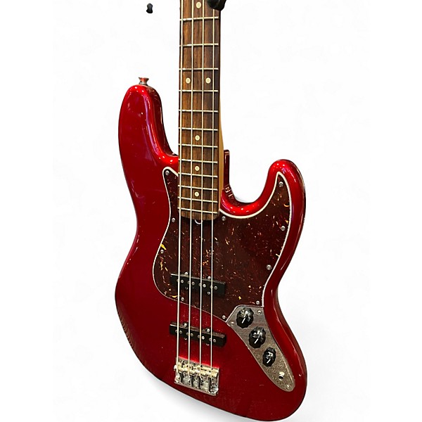 Used 2017 Fender American Professional Jazz Bass Candy Apple Red Electric Bass Guitar