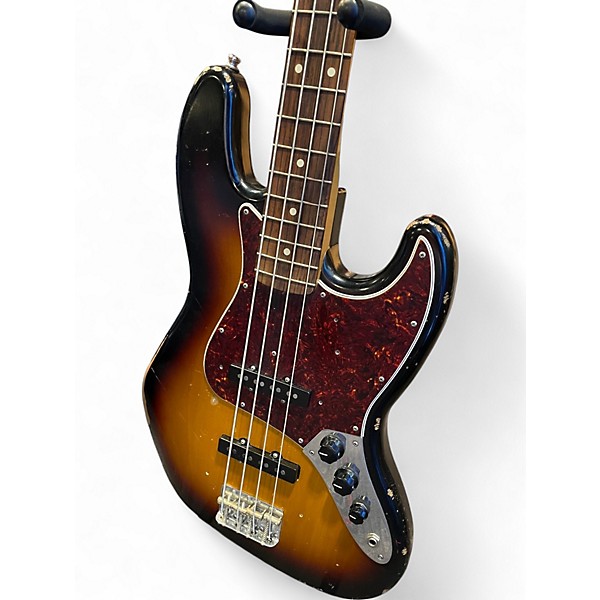 Used 2017 Fender Road Worn 60s Jazz Bass 3 Color Sunburst Electric Bass Guitar
