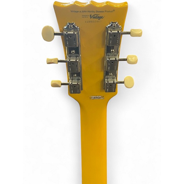 Used Vintage V132 Black and Yellow Solid Body Electric Guitar