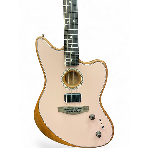 Used Fender Acoustasonic JazzMaster Shell Pink Acoustic Electric Guitar