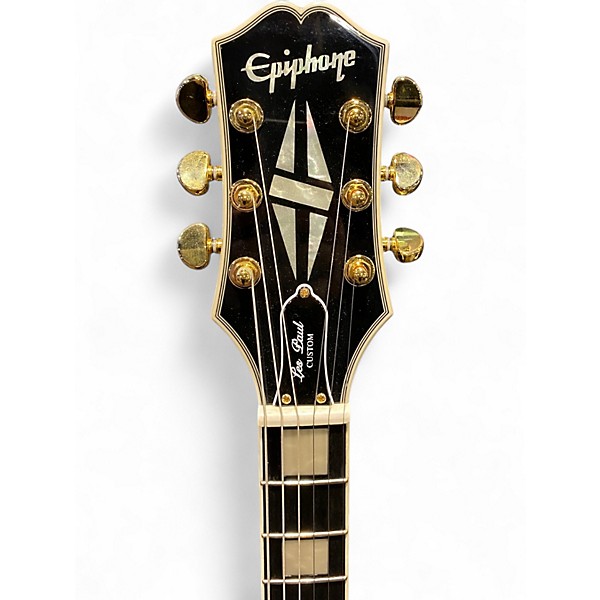 Used Epiphone Les Paul Custom Blackback Pro Antique Ivory Solid Body Electric Guitar