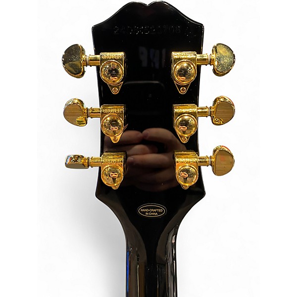 Used Epiphone Les Paul Custom Blackback Pro Antique Ivory Solid Body Electric Guitar