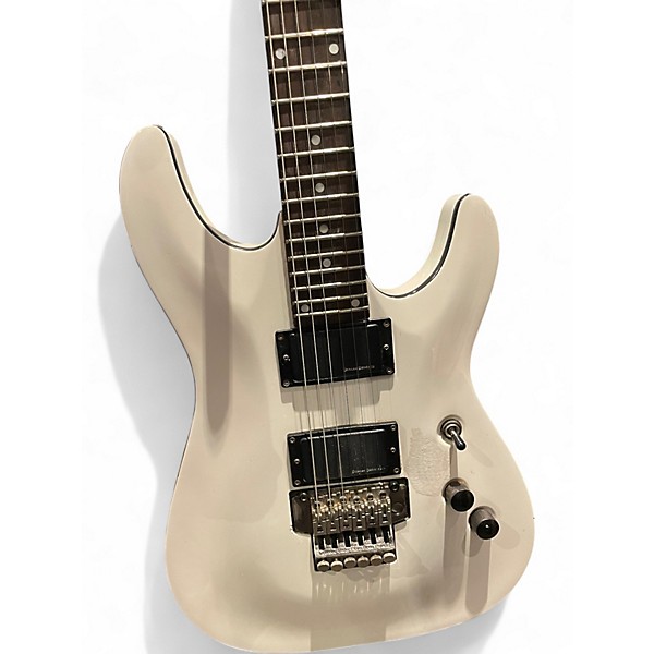 Used Schecter Guitar Research Diamond Series FR White Solid Body Electric Guitar