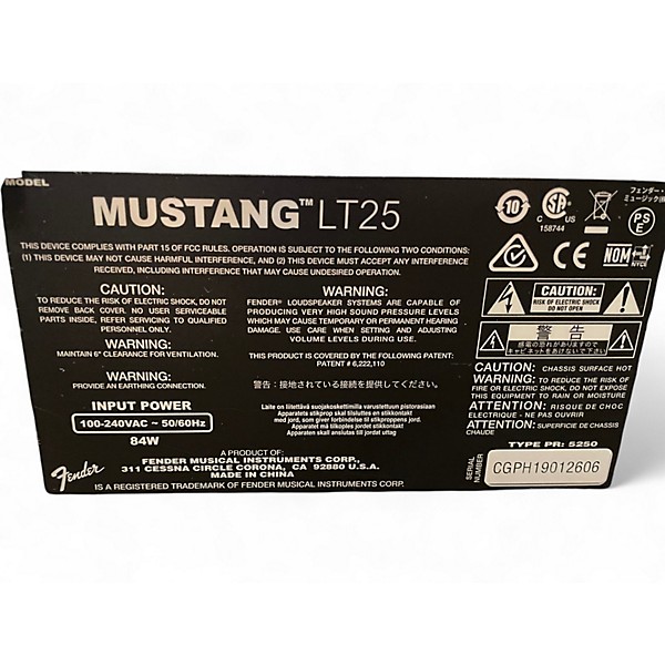 Used Fender Mustang LT25 25W 1x8 Guitar Combo Amp