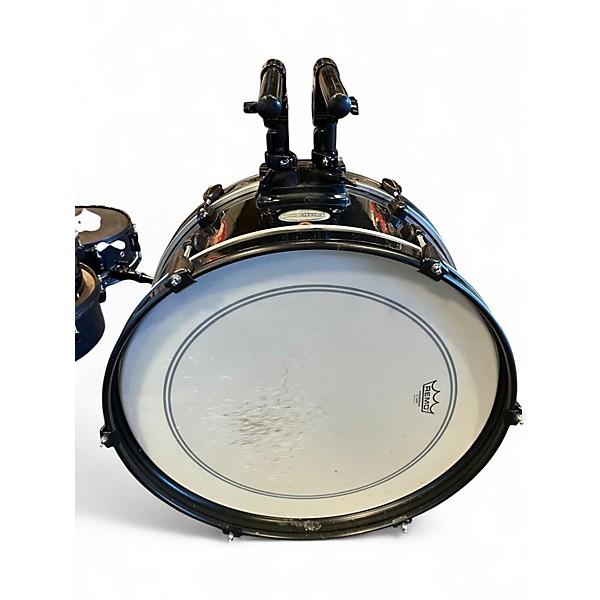 Used Pearl 5 Piece rhythm traveler Black Drum Kit