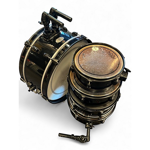 Used Pearl 5 Piece rhythm traveler Black Drum Kit