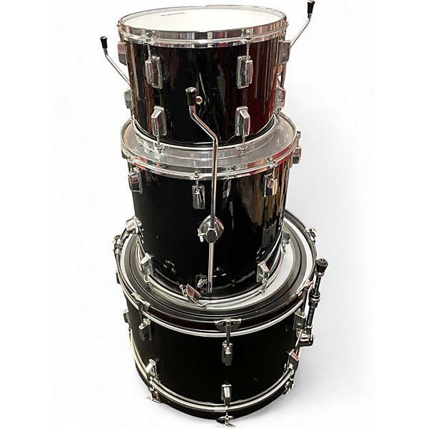 Used Rogers 3 Piece 3 Piece Drum Kit Black Drum Kit