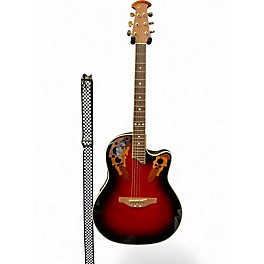 Used Ovation CS257 Celebrity Crimson Red Burst Acoustic Electric Guitar