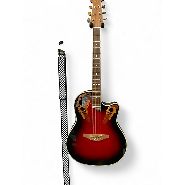Used Ovation CS257 Celebrity Crimson Red Burst Acoustic Electric Guitar