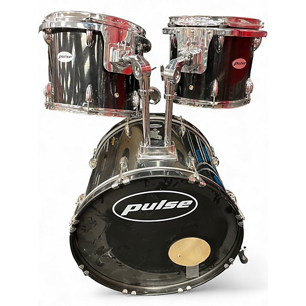 Used Pulse 5 Piece Drum Kit Black Drum Kit