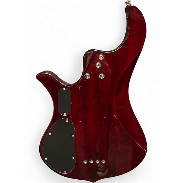 Used Traben Sun Crimson Red Trans Electric Bass Guitar