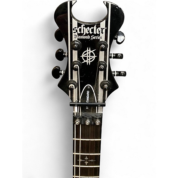 Used Schecter Guitar Research Synyster Gates Signature Standard Black with Silver Pinstripes Solid Body Electric Guitar