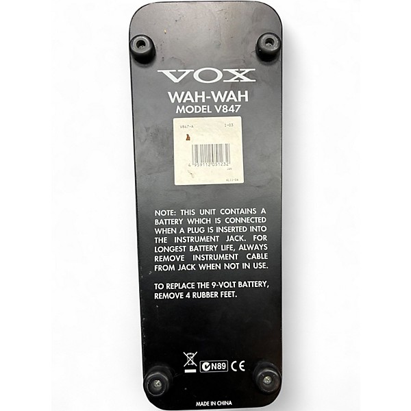 Used VOX V847A Reissue Wah Pedal Effect Pedal