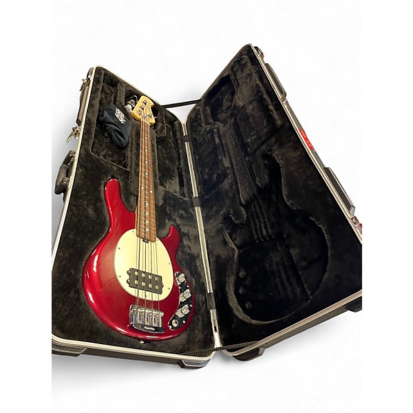 Used Ernie Ball Music Man SHORT SCALE STINGRAY Raspberry Pearl Electric Bass Guitar