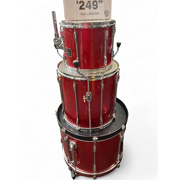 Used Pearl 3 Piece Export Red Drum Kit