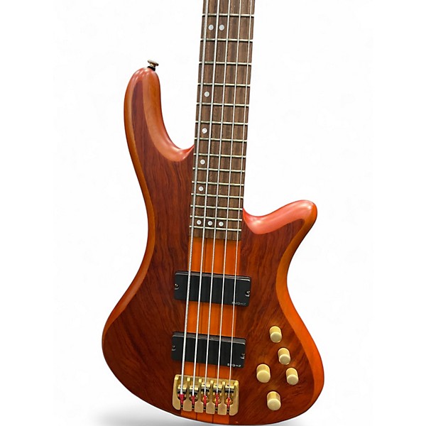 Used Schecter Guitar Research Stiletto Studio 5 String Brown Electric Bass Guitar