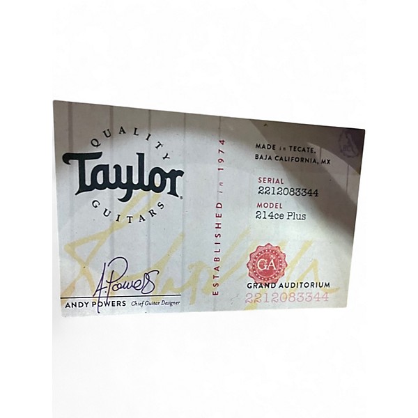 Used Taylor 214CE PLUS Natural Acoustic Guitar